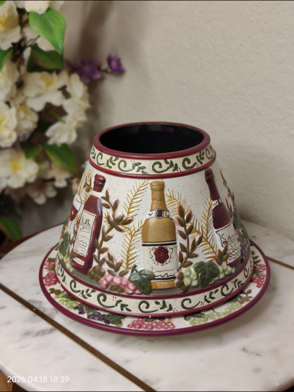 Yankee Candle Tuscan Wine & Cheese Jar Shade and Plate Set - Vineyard Retired